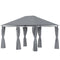 Outsunny 13x10' Steel Patio Gazebo with Soft-top Canopy, Party Tent, 6 Removable Curtains, Drainage Holes, Grey