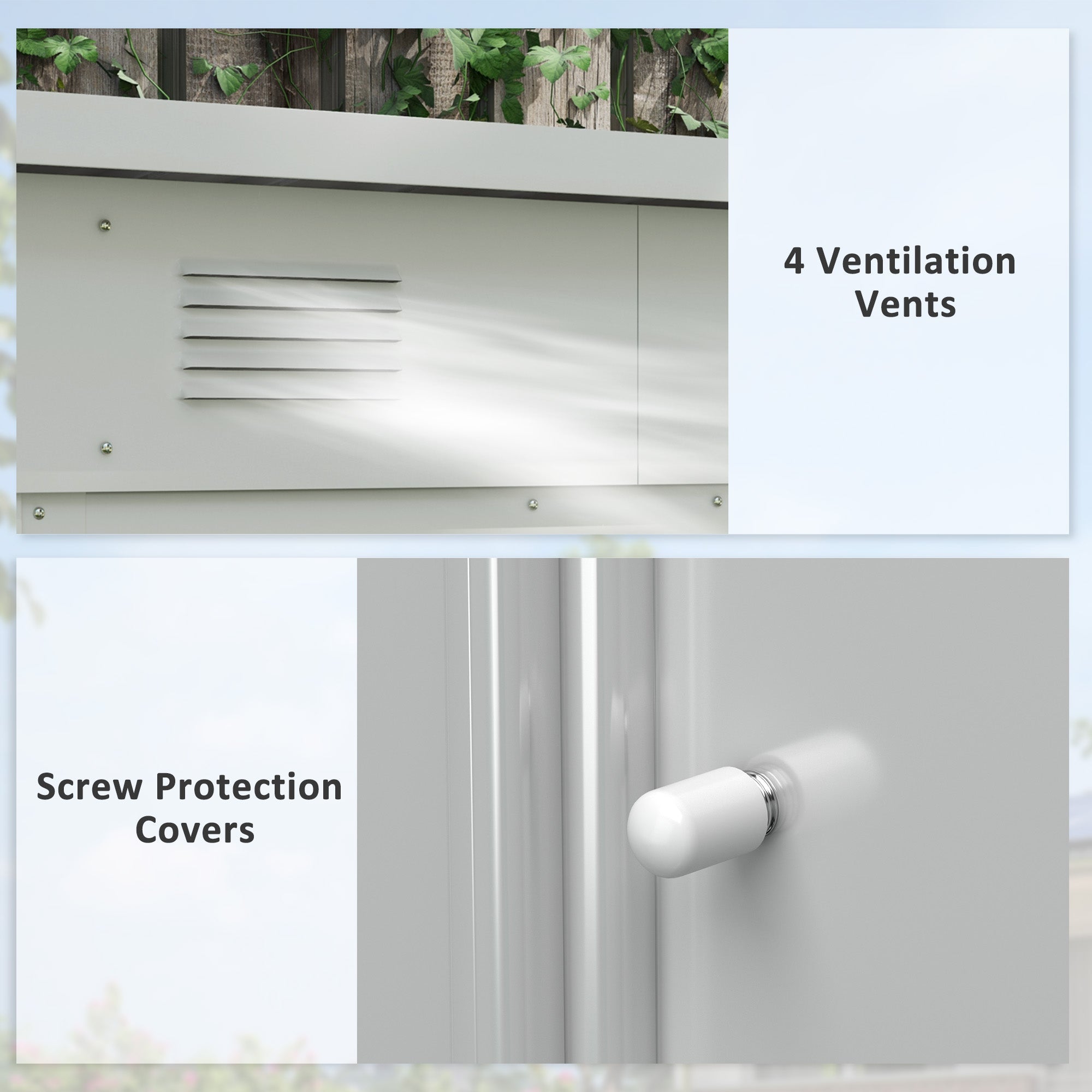 Outsunny 6'x4' Outdoor Metal Storage Shed Garden Tool Organizer Lockable Sliding Doors Vents Charcoal Grey 