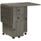 HOMCOM Foldable Rolling Kitchen Table with Storage Drawers Cabinet Drop Leaf Table on Wheels Grey