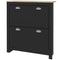 HOMCOM Entryway Shoe Storage Cabinet: 2 Flip Drawers, Adjustable Shelves, 12 Pair Organizer for Hallway, Black