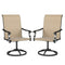 Outdoor Swivel Dining Chairs Set of 2, High Back Swivel Chairs with All Weather Mesh for Deck, Backyard, Poolside, Brown