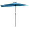 9ft Half Round Umbrella Outdoor Patio Garden Balcony Parasol Window Sun Shade w/ 5 Ribs, Light Blue