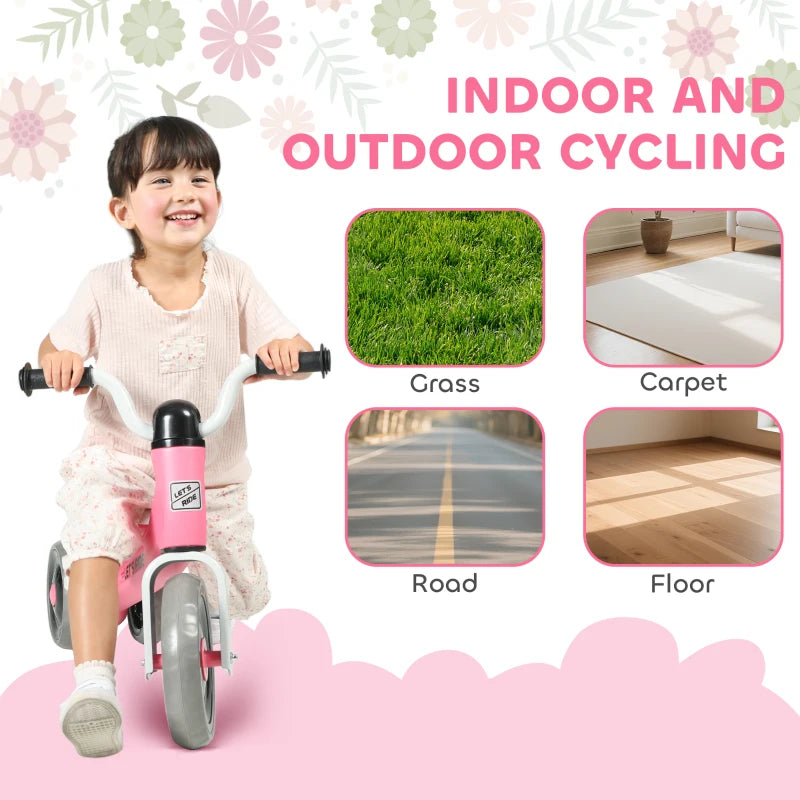 Qaba Toddler Balance Bike for 12-36 Months Boys Girls with No Pedal, 3 Silence Wheels for First Birthday Gift, Green