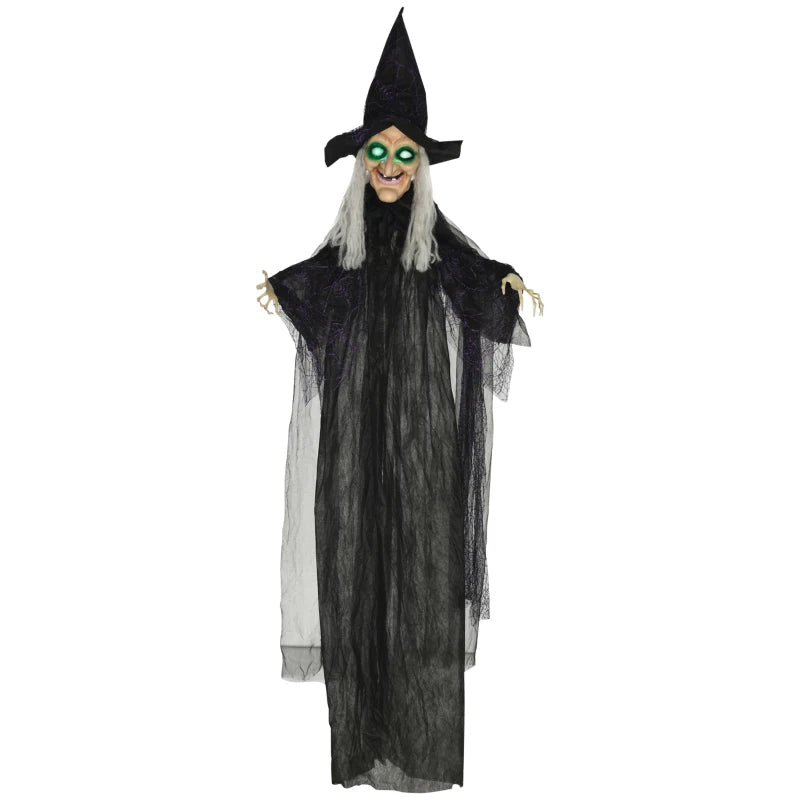 HOMCOM 6.4' Life-Size Winged Grim Reaper – Animated Halloween Decoration, Light-Up Eyes 