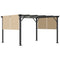 Outsunny Patio Gazebo Pergola 12'x10' with Retractable Canopy Roof Steel Frame Unique Design Beige