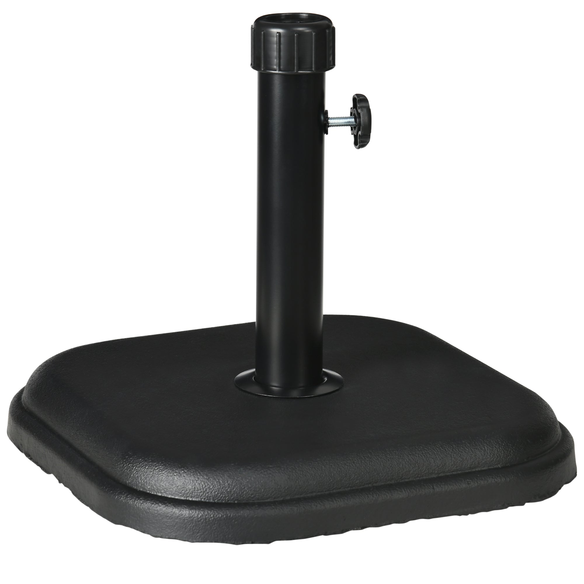 Outsunny 24lb Concrete Patio Umbrella Base: Heavy Duty Outdoor Market Table Stand Black 