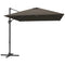 8'x8' Square Patio Hanging Offset Umbrella, Outdoor Cantilever Parasol w/ Cross Base, Tan