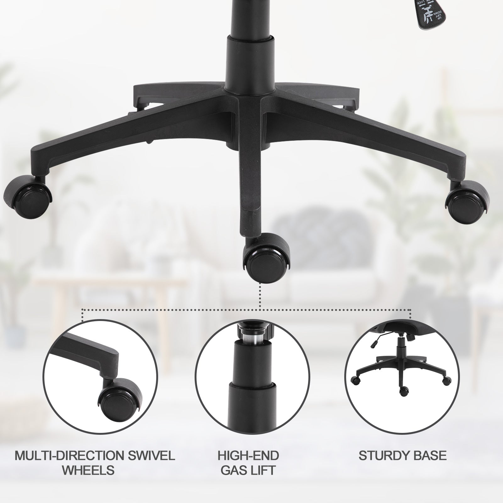Vinsetto Breathable Mesh Office Chair: 2D Adjustable Headrest, Arm, High Back Desk Chair, Black 