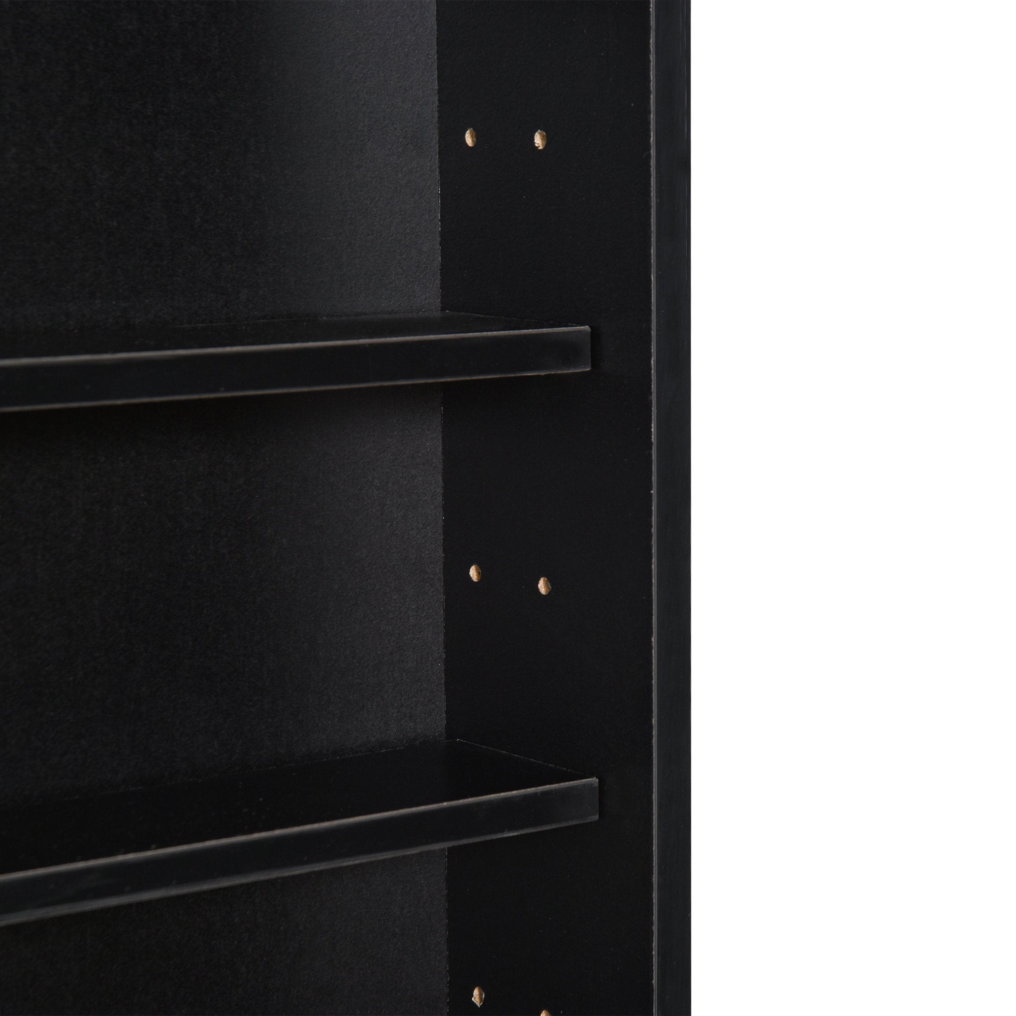 HOMCOM Display Delight: Unique 5-Tier Wall Shelf Cabinet with 2 Glass Doors, 4 Adjustable Shelves, Perfect for Home Decor, Black Finish 