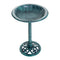 Outsunny 27'' Bird Bath with Fleur De Lis Design, Outdoor Resin Decor, Time-Worn Finish - Enhance Your Garden's Charm