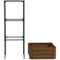Outsunny Durable Galvanized Planter Box with 3-Tier Trellis for Climbing Plants Outdoor Raised Garden Bed Brown