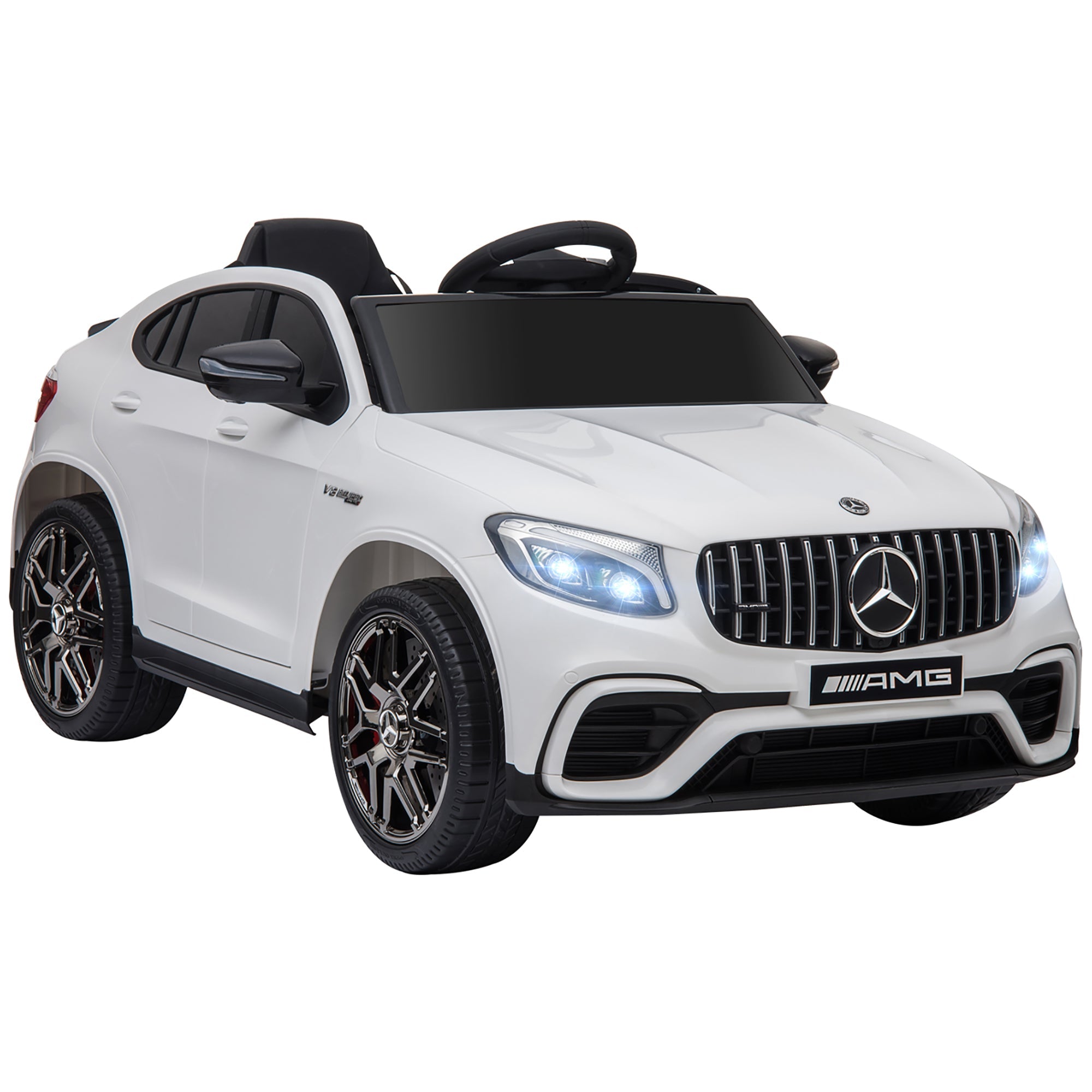 Aosom Licensed 12V Kids Electric Ride-On Car Toy with Remote Control Suspension Wheel Perfect Gift White 