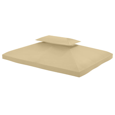 Outsunny 13.1' x 9.8' Gazebo Cover, Gazebo Replacement Canopy with 2 Tier Top for Garden, Patio, Outdoor, Beige 