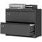 Lateral Filing Cabinet with 2 Drawers, Lockable Steel File Cabinet for A4/Letter/Legal Size Files, Black