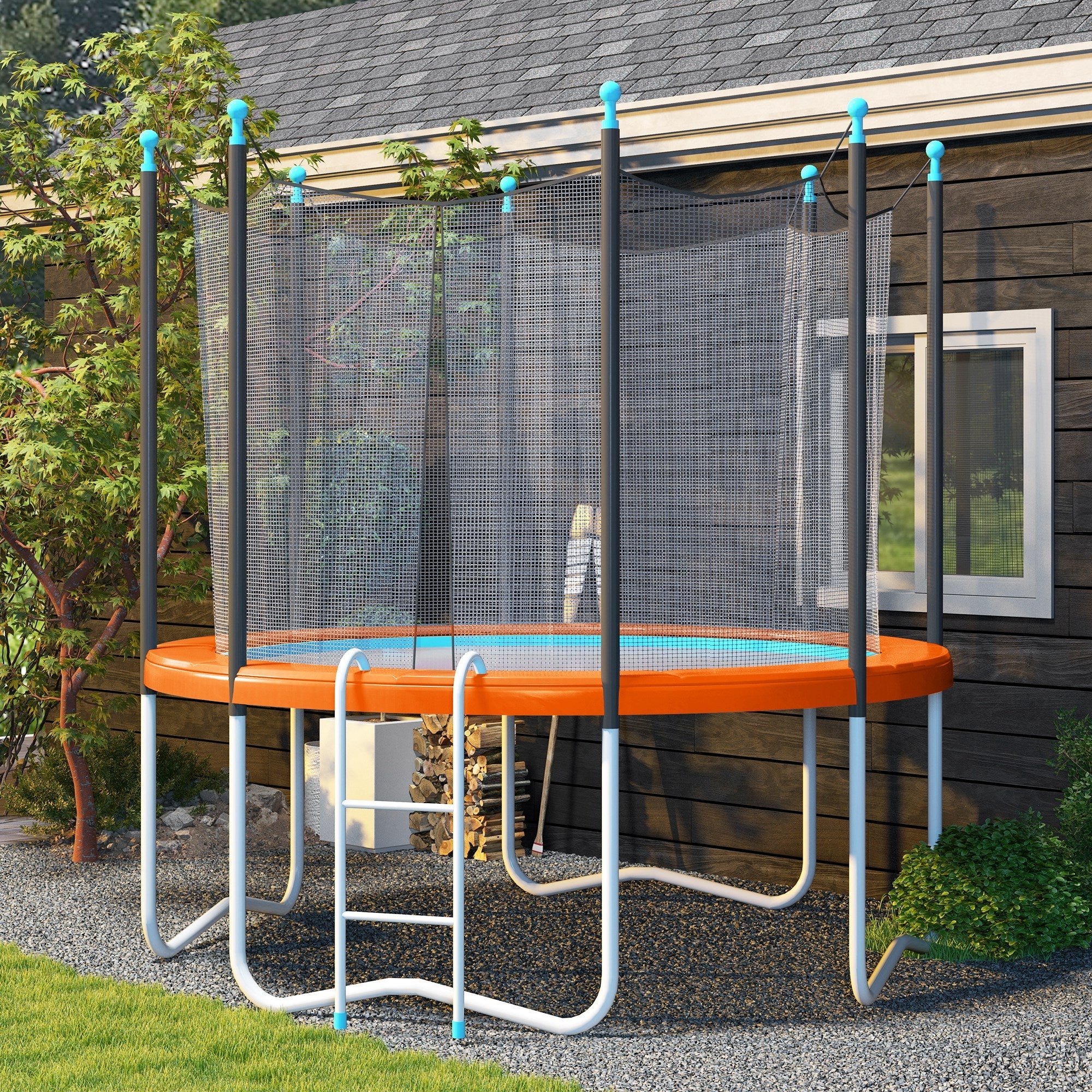 Soozier 12ft Trampoline Replacement Pad Trampoline Spring Cover EPE Foam Light Orange 