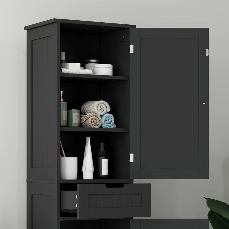 Freestanding Bathroom Cabinet with Drawer and 2 Doors, Tall Bathroom Cupboard for Kitchen, Study, Living Room