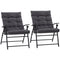 Outsunny Padded Folding Chair Set of 2 with Adjustable Backrest for Outdoor Camping Grey