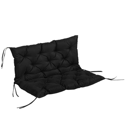 Outsunny Non-Slip Garden Bench Cushion 2 Seater Thick Pad Swing Chair Mat Replacement 39.25"x38.5" Black 