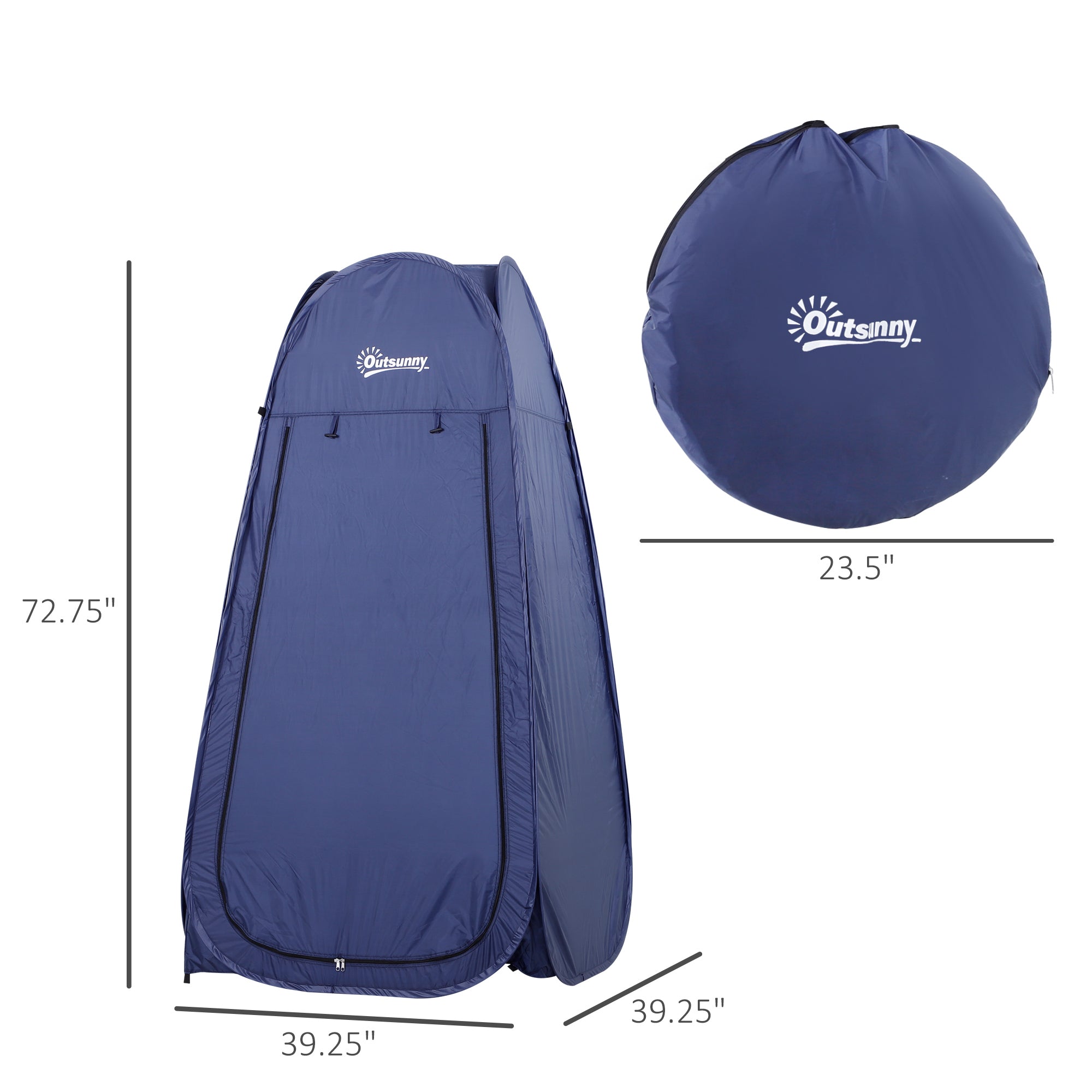 Outsunny Portable Pop Up Shower Tent Dressing Changing Room Privacy Shelter for Outdoor Camping Beach Toilet Blue 