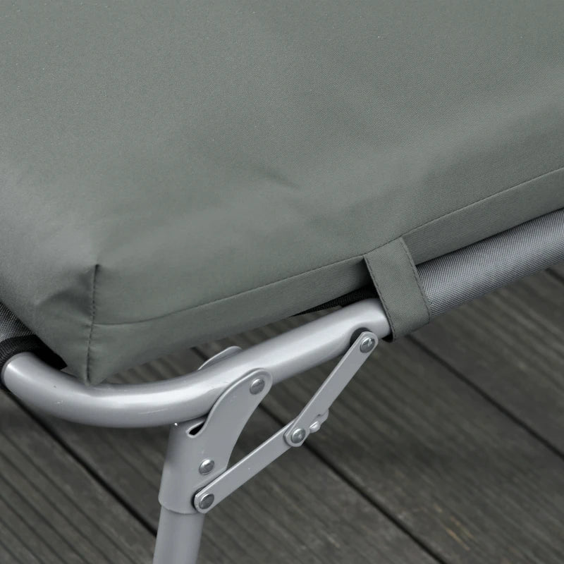 Outdoor Lounge Chair Cushion Set of 2, Non-Slip Chaise Lounge Cushions, Sun Lounger Pads, 77.2" x 21.7", Dark Grey