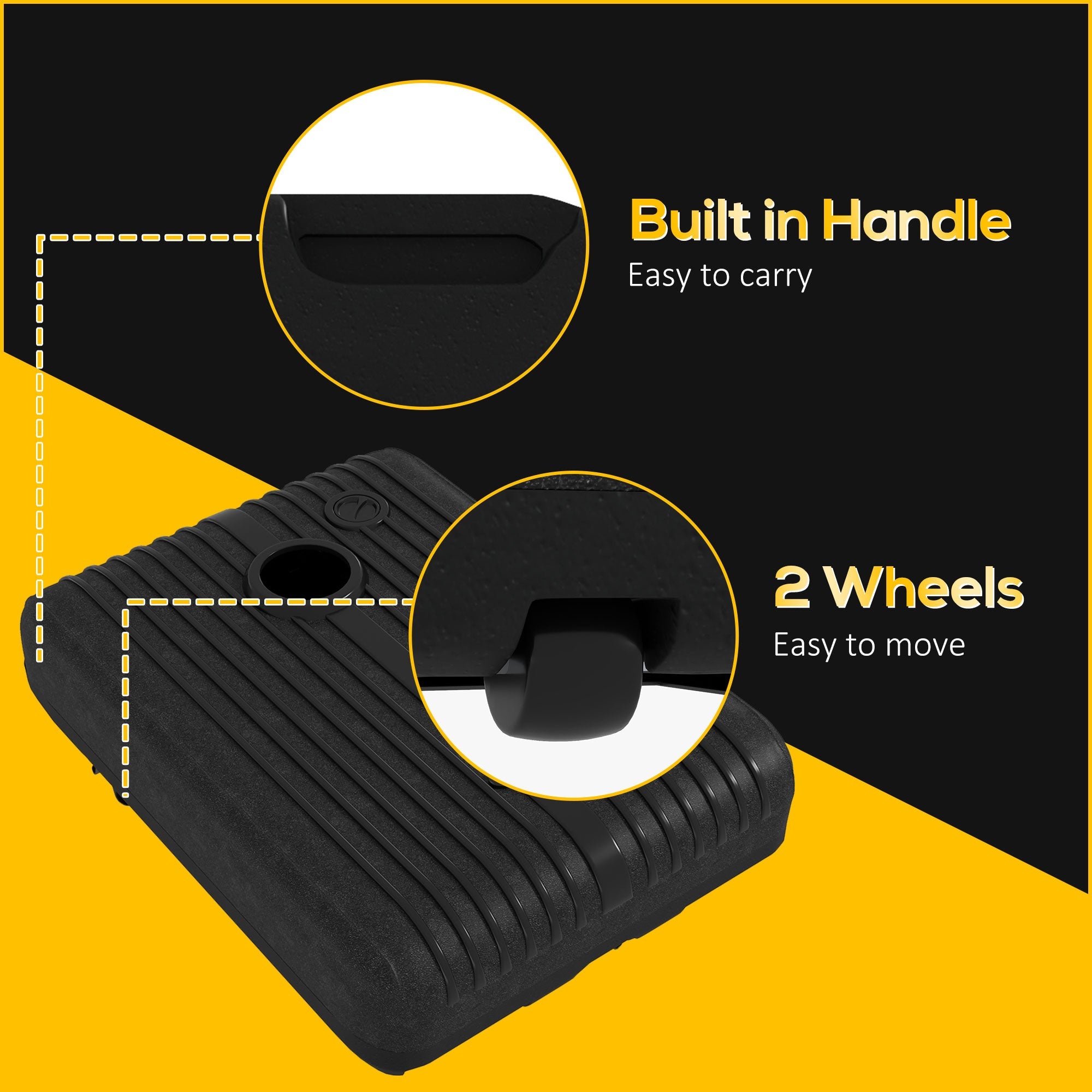 Outsunny Cantilever Umbrella Base: Fillable with Wheels for Offset Patio Design Outdoor Holder 