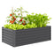 6' x 3' x 2' Raised Garden Bed, Galvanized Planter Box for Growing Flowers, Herbs and Vegetables, Dark Grey