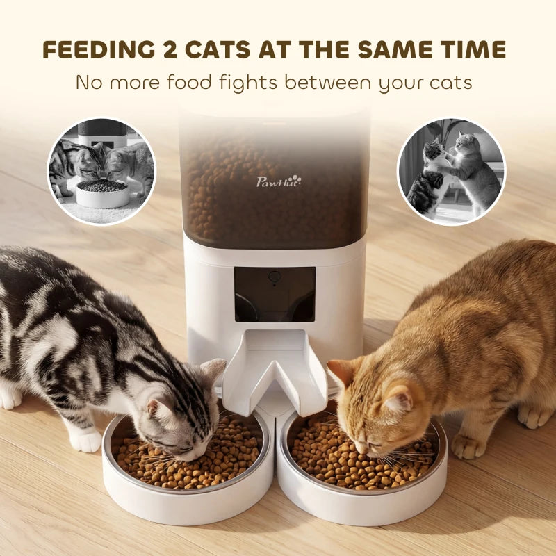 Automatic Cat Feeder with App Control Smart Cat Food Dispenser 10s Voice Recorder 6L