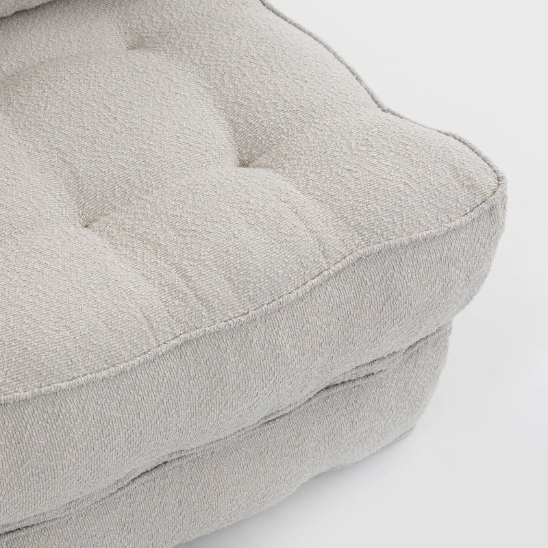 3-in-1 Folding Sofa Bed Chair with Thick Cushion & 2 Pillows – Beige Grey