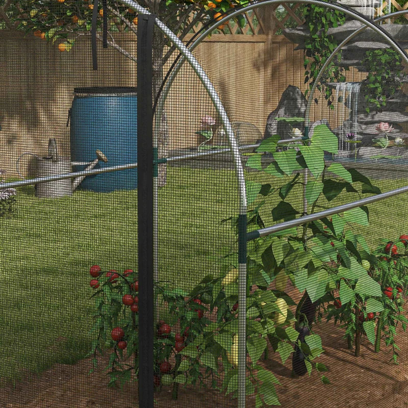 9.8' x 3.9' Crop Cage with Zipper Roll-Up Door, Mesh Plant Protection Tent from Animals with Galvanised Steel Frame