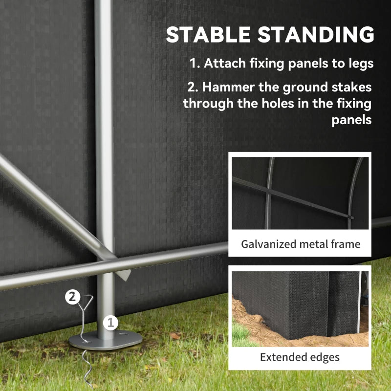 5' x 8' Outdoor Storage Shed, Heavy Duty Galvanized Steel Portable Shed for Bike, Motorcycle, Garden Tools, Black