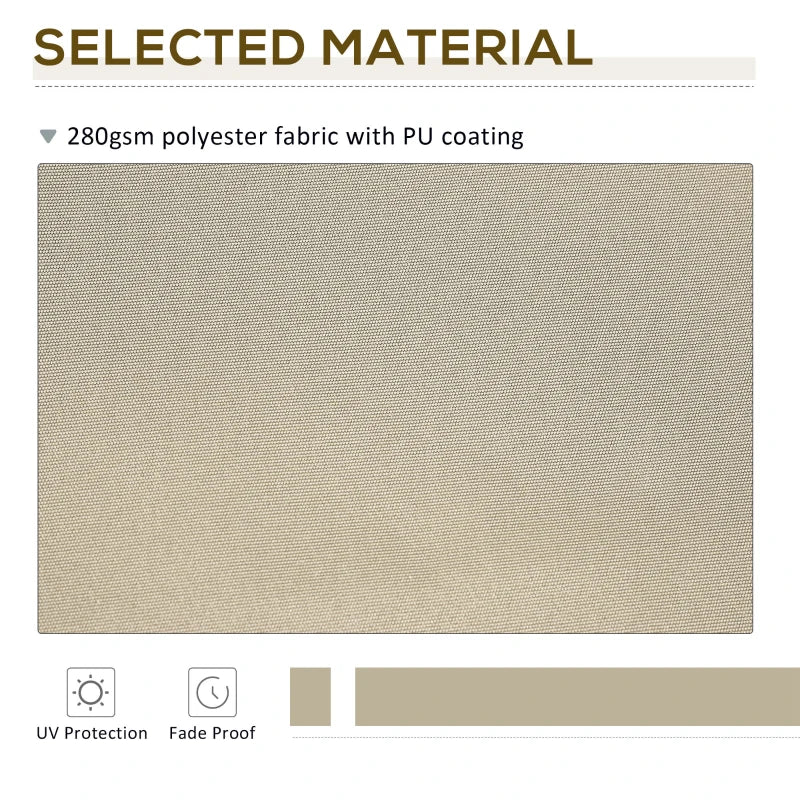 9' x 8' Outdoor Sunshade Canopy Awning Cover, Retractable Awning Fabric Replacement, UV Protection, Beige