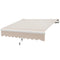 8'x7' Patio Awning Manual Retractable Sun Shade Outdoor Deck Canopy Shelter, Beige