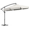 Outsunny 10ft Cantilever Offset Patio Umbrella Parasol 8 Ribs Cross Base for Outdoor Garden Shade Cream White