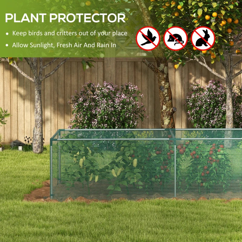 8' x 4' Plant Protection Cage with Zipper Roll-Up Door, Plant Protector from Animals with Galvanised Steel Frame