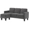 Sectional Sofa, L Shaped Couch, with Changeable Chaise or Ottoman, Dark Grey