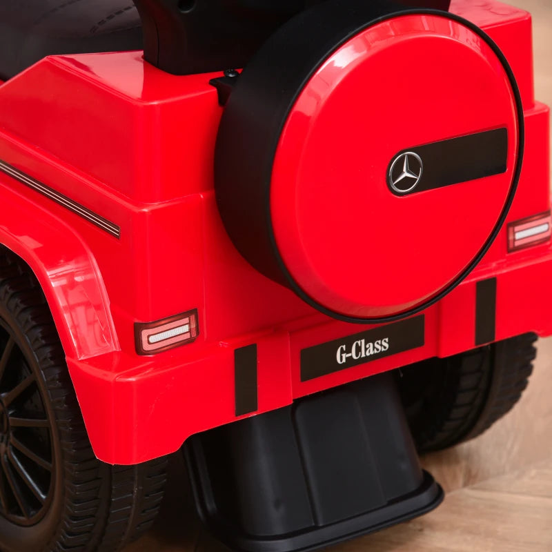 Aosom Mercedes-Benz G350 Licensed Push Car, 3-in-1 Toddler Sliding Car with Horn, Steering, Foot Rest, Seat Storage, Red