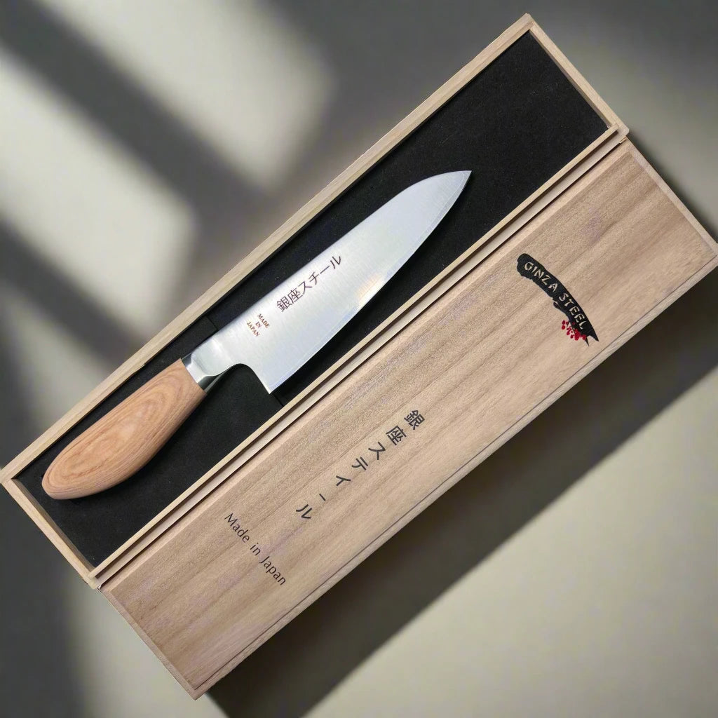 MATSUE 165 - MV Stainless Steel Santoku Knife 165mm/Natural Wood Handle 