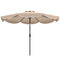 9' x 9' Round Market Umbrella with Valance, Patio Umbrella with Tilt and Crank, for Garden, Deck, Poolside, Khaki