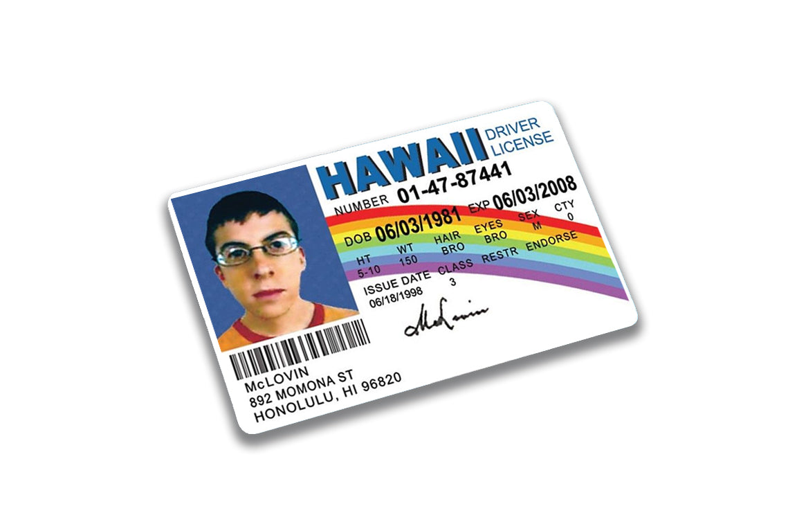 McLovin Plastic Drivers License ID Card 