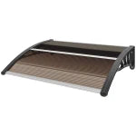 Window Awning Door Canopy, Polycarbonate Cover Patio Awnings, 30" x 50", Brown