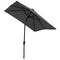 Outsunny 6x10FT Rectangular Patio Umbrella: Solar LED Lights Tilt Crank Outdoor Shade Dark Grey