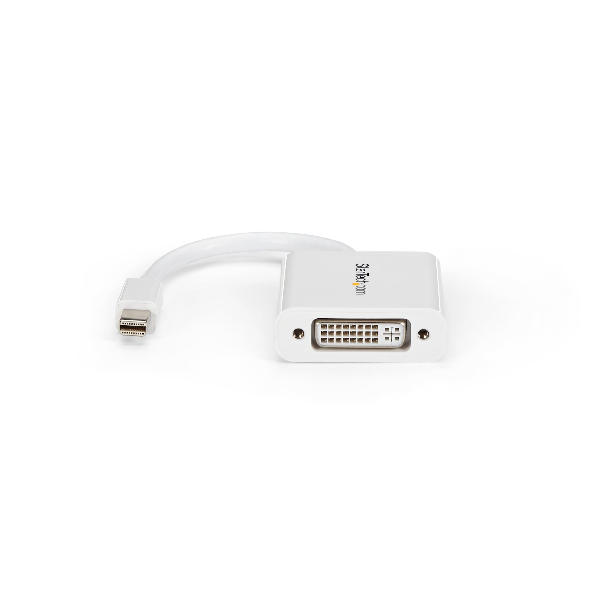 Mini DisplayPort to DVI Adapter - Mini DP to DVI-D Converter - 1080p Video - mDP or Thunderbolt 1/2 Mac/PC to DVI Monitor - mDP 1.2 to DVI Single-Link Adapter Dongle - White 