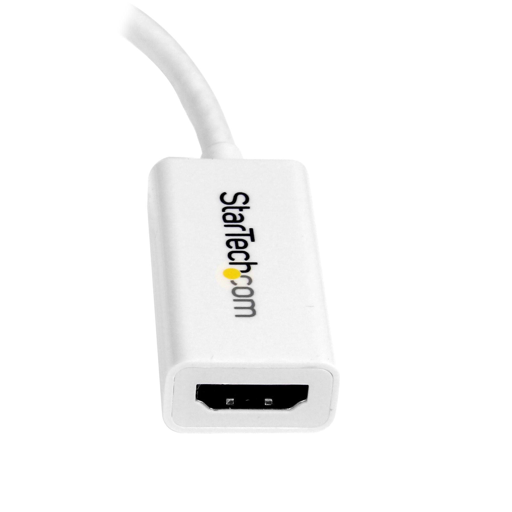 Mini DisplayPort to HDMI Adapter - Active mDP to HDMI Video Converter - 4K 30Hz - Mini DP or Thunderbolt 1/2 Mac/PC to HDMI Monitor/TV/Display - mDP 1.2 to HDMI Adapter Dongle - White 