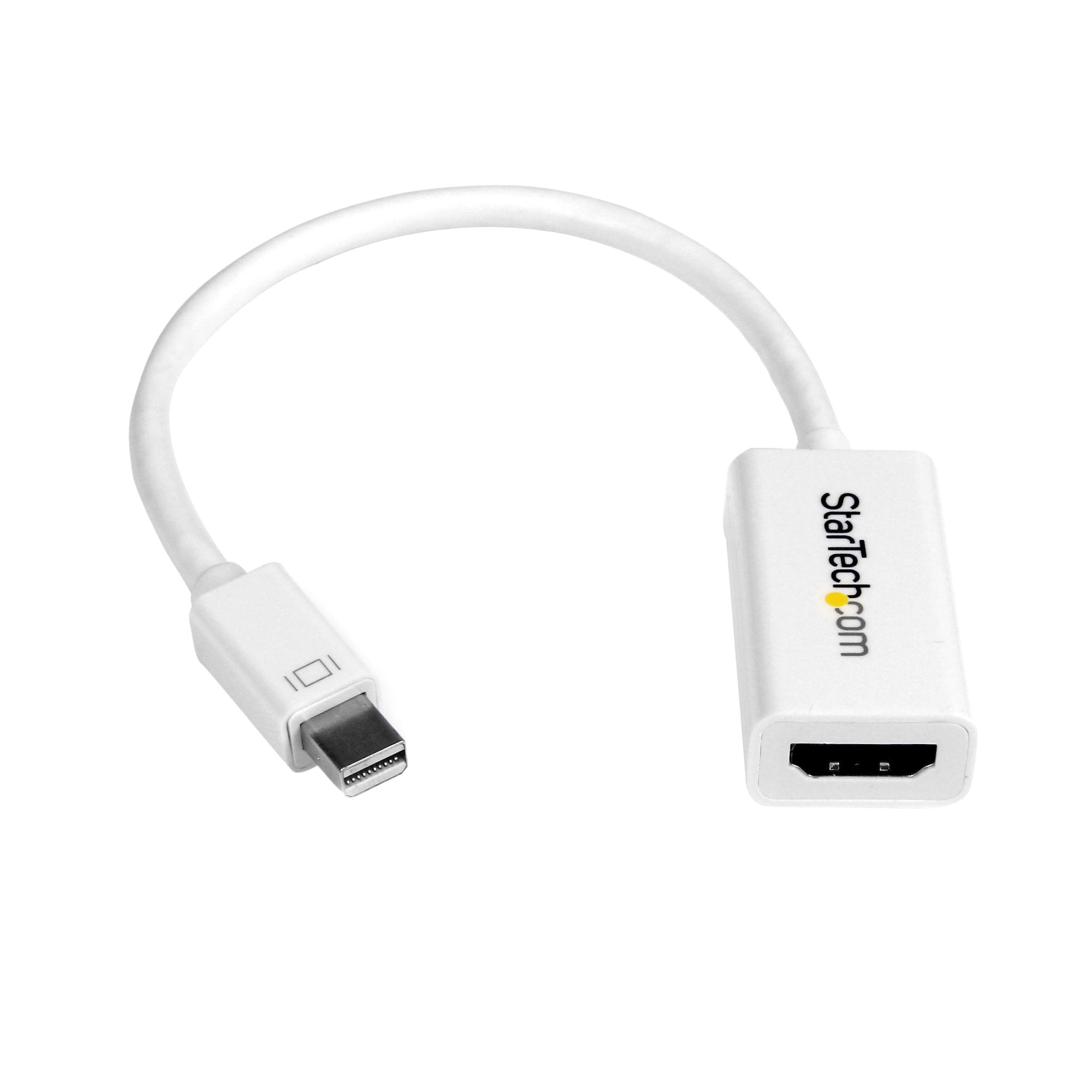 Mini DisplayPort to HDMI Adapter - Active mDP to HDMI Video Converter - 4K 30Hz - Mini DP or Thunderbolt 1/2 Mac/PC to HDMI Monitor/TV/Display - mDP 1.2 to HDMI Adapter Dongle - White 