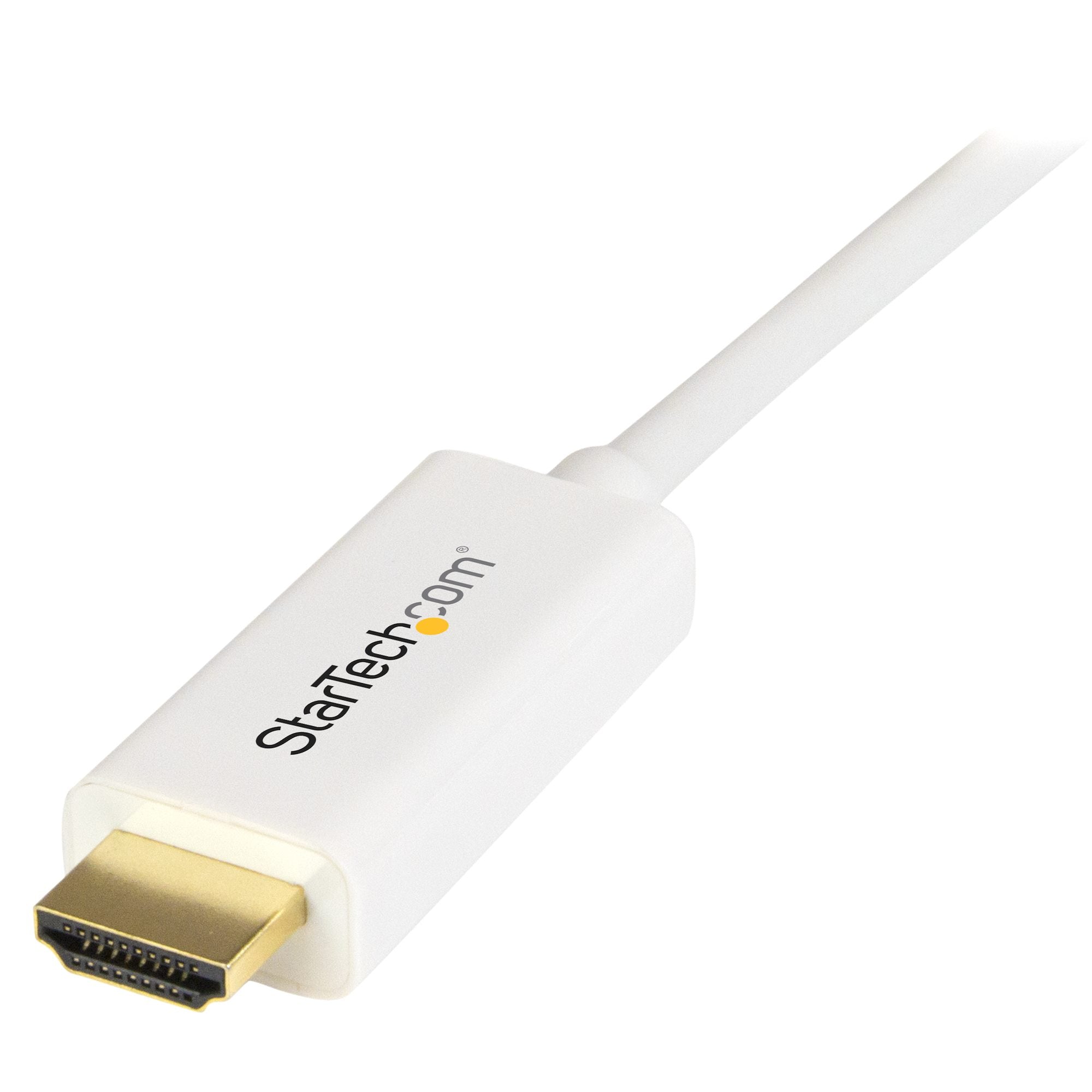 6.6ft (2m) Mini DisplayPort to HDMI Cable - 4K 30Hz Video - mDP to HDMI Adapter Cable - Mini DP or Thunderbolt 1/2 Mac/PC to HDMI Monitor - mDP to HDMI Converter Cord - White 