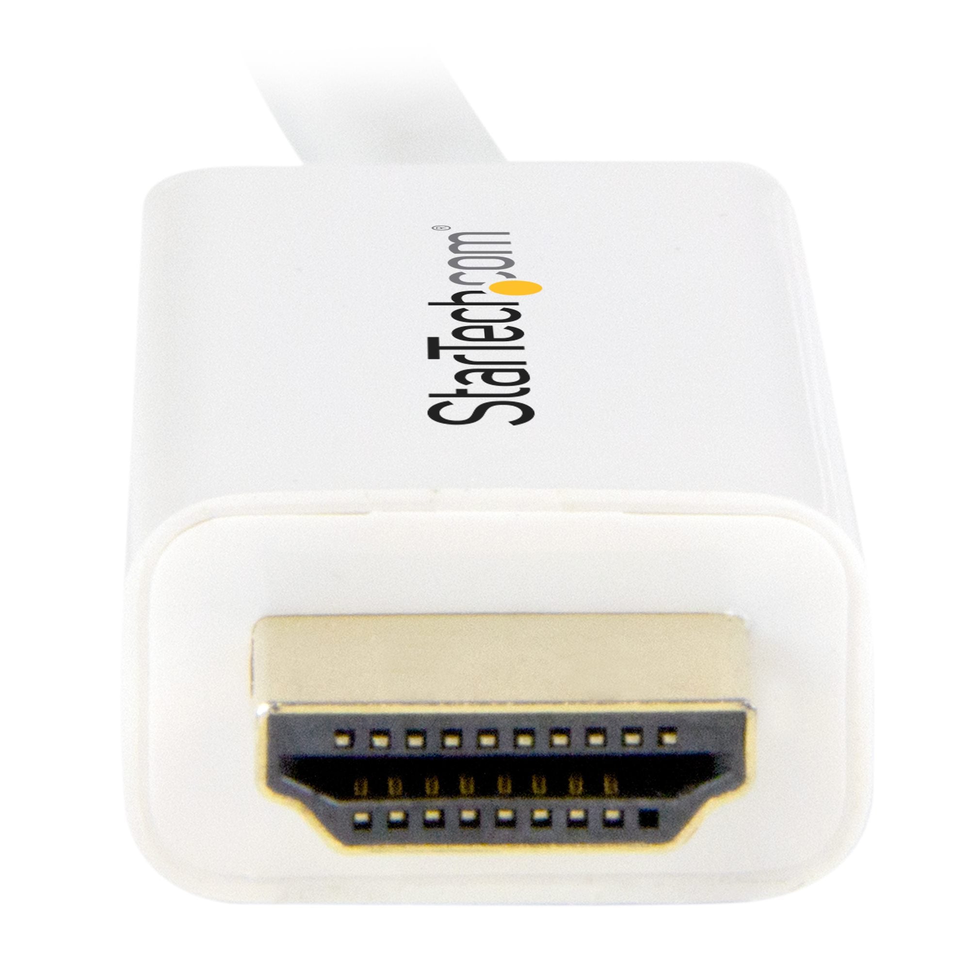 6.6ft (2m) Mini DisplayPort to HDMI Cable - 4K 30Hz Video - mDP to HDMI Adapter Cable - Mini DP or Thunderbolt 1/2 Mac/PC to HDMI Monitor - mDP to HDMI Converter Cord - White 