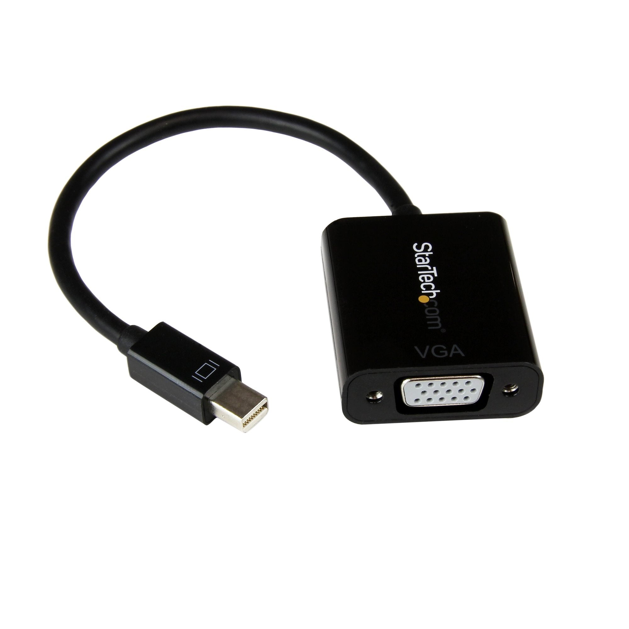 Mini DisplayPort to VGA Adapter - Active Mini DP to VGA Converter - 1080p Video - mDP or Thunderbolt 1/2 Mac/PC to VGA Monitor/Projector/Display - mDP 1.2 to VGA Dongle - Black 