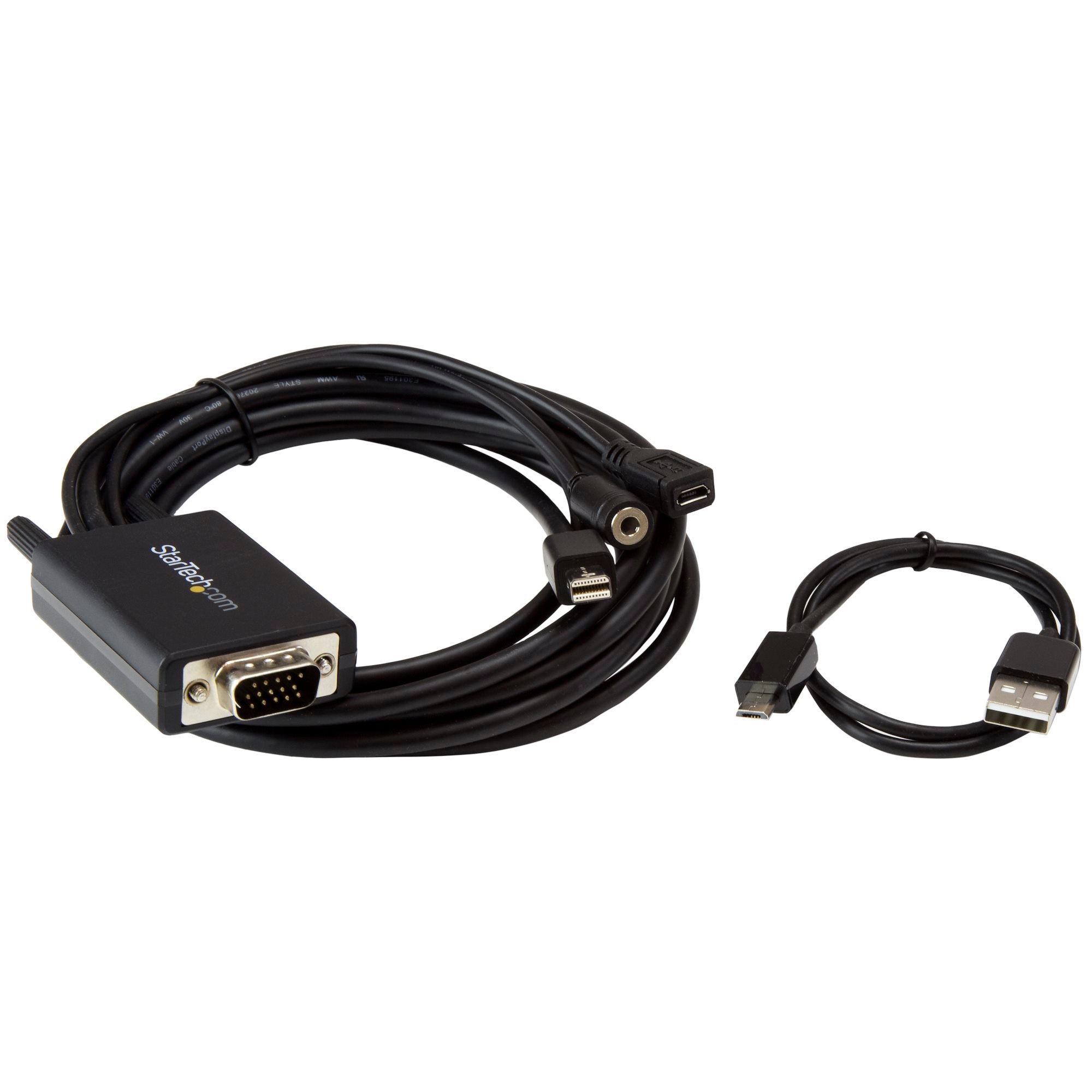 10ft (3m) Mini DisplayPort to VGA Adapter Cable with Audio 