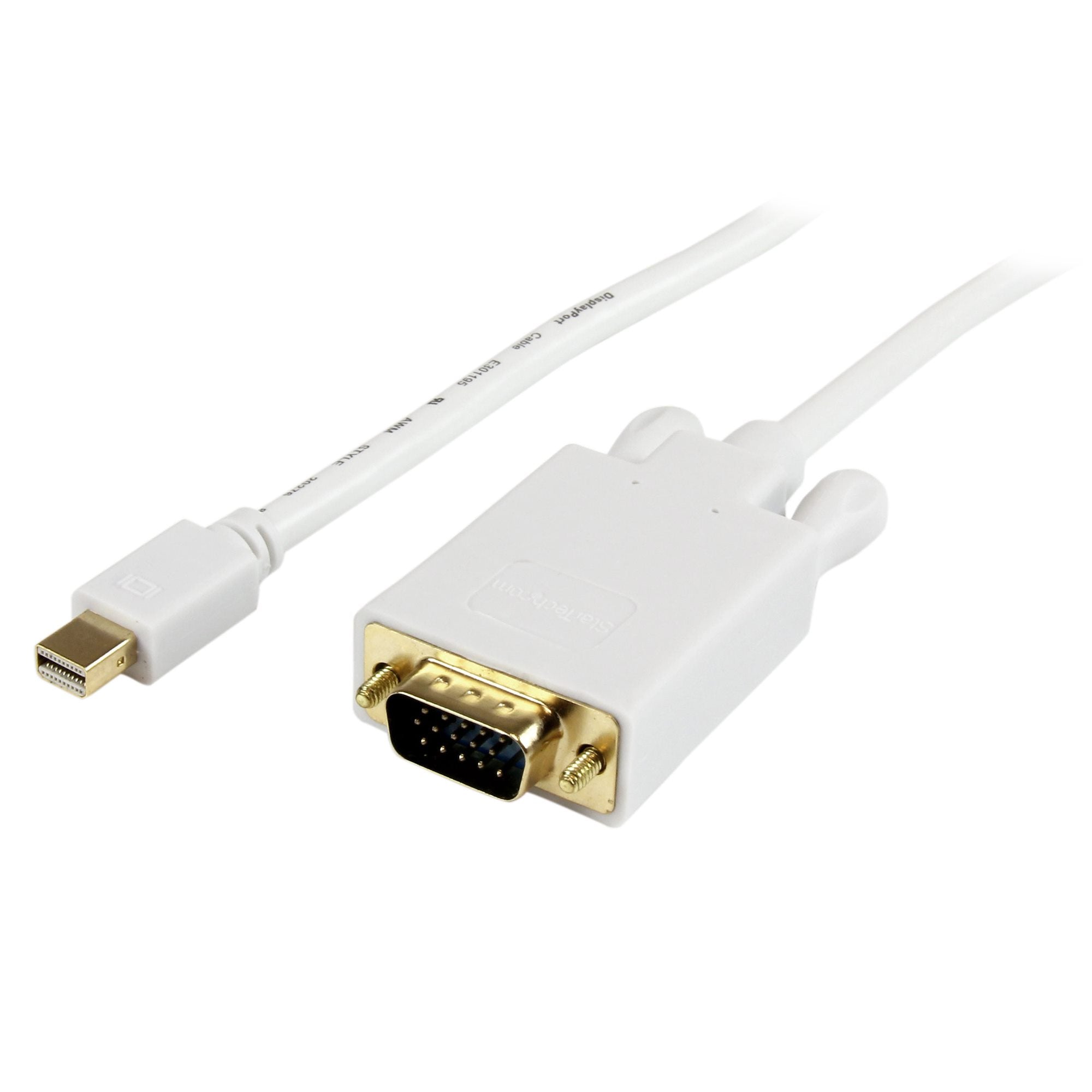 Mini DisplayPort to VGA Adapter Converter Cable – mDP to VGA 1920x1200 - White 
