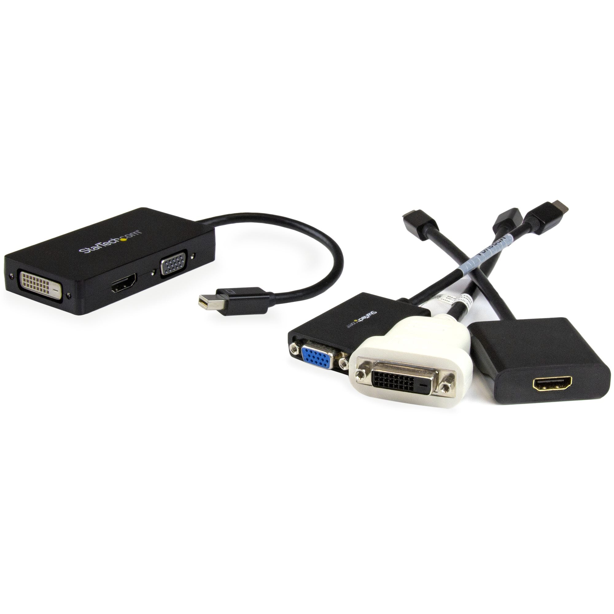 Travel A/V Adapter: 3-in-1 Mini DisplayPort to VGA DVI or HDMI Converter 